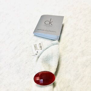 Calvin Klein Red Oval Brooch